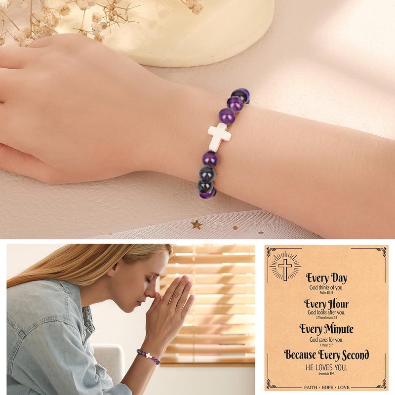 Paderast Christian Christmas Gifts for Women, Religious Cross Bracelet Gifts for Women/Daughter/Friend/Sister/Grandma/Granddaughter/Godmother/Her, Inspirational Birthday Faith Based Jewelry Stocking Stuffers Gifts - Image 2